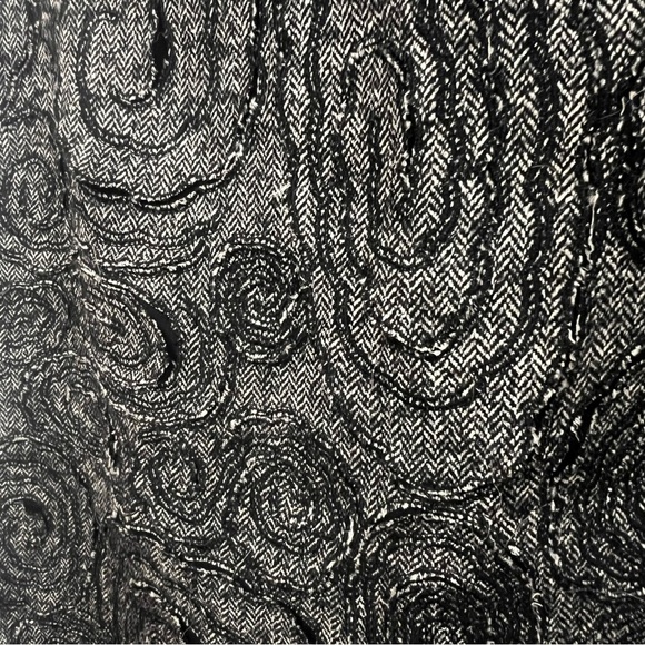 Per Se Skirt Black White Herringbone Floral Wool Blend Size 6 - Picture 3 of 10